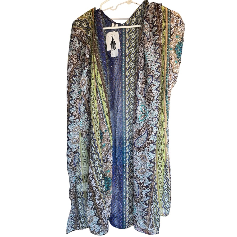NWT Blue/Green studded kimono